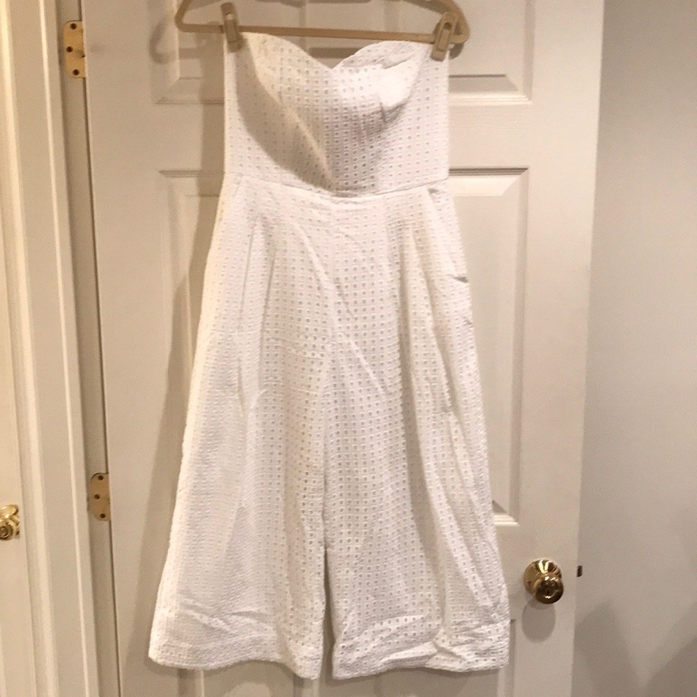 Anthropologie White Eyelet Romper - Size 8